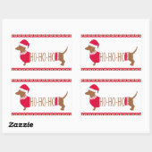 Niedliche Dackel Dackel Dog Ho Ho Ho Ho Rechteckiger Aufkleber (Blatt)