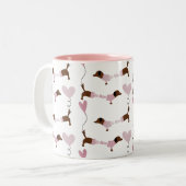 Niedliche Dackel Dackel Dog Mine Valentine Coffe Zweifarbige Tasse (Vorderseite Links)