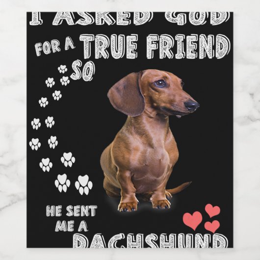 Niedliche Dackel Dackel Girl Dackel Mama Weinetikett (Einzelnes Label)