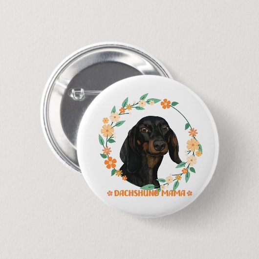 Niedliche Dackel - Dackel Mama Button (Vorne & Hinten)