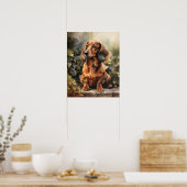 Niedliche Dackel Dog Art Print Poster (Küche)