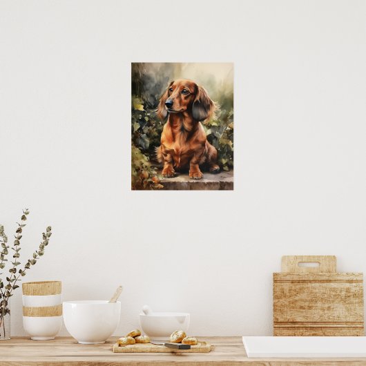 Niedliche Dackel Dog Art Print Poster (Küche)