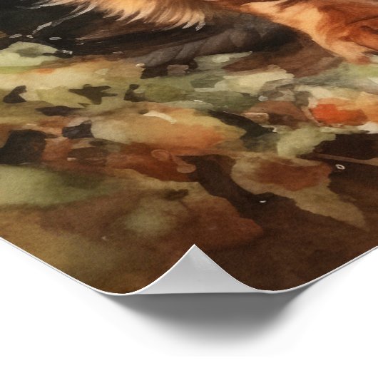 Niedliche Dackel Dog Art Print Poster (Ecke)