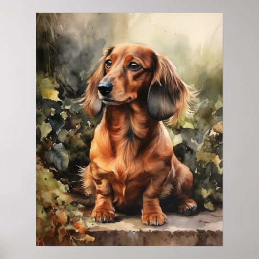 Niedliche Dackel Dog Art Print Poster (Vorne)