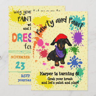 Niedliche Dackel Dog Fun Art Einladung