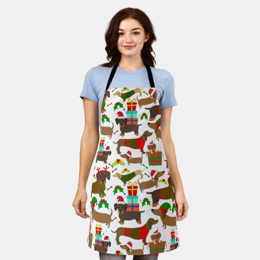 Niedliche Dackel Dog Muster Schürze (Getragen)