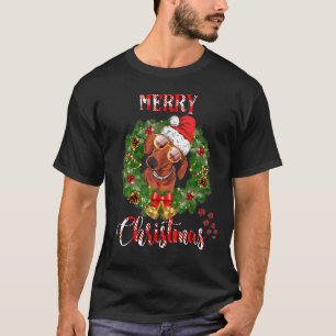 Niedliche Dackel Dog Paw Merry Xmas Santa T-Shirt