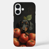 Niedliche Dackel Dog Peeking Apple Painting Initia Case-Mate iPhone Hülle (Rückseite)