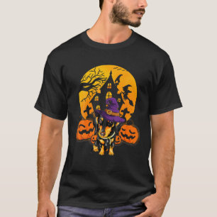Niedliche Dackel Dog Pumpkin Hexenhut Halloween Co T-Shirt