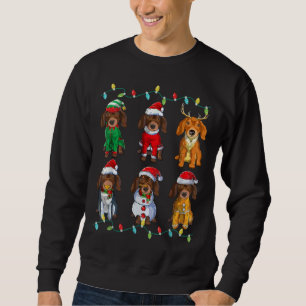 Niedliche Dackel Dog Santa Elf Rentier Weihnachten Sweatshirt