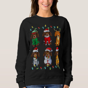 Niedliche Dackel Dog Santa Elf Rentier Weihnachten Sweatshirt