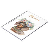 Niedliche Dackel Dog Spiral Foto Notebook Notizblock (Linke Seite)