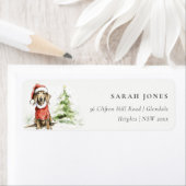 Niedliche Dackel Dog Watercolor Weihnachtsadresse (Insitu)