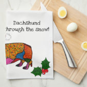 Niedliche Dackel durch das Schneeküchen Geschirrtuch (Viertel Falte)