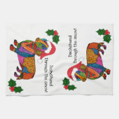 Niedliche Dackel durch das Schneeküchen Geschirrtuch (Horizontal)