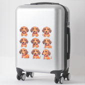 Niedliche Dackel Emoji Dog Stickers Aufkleber (Koffer)