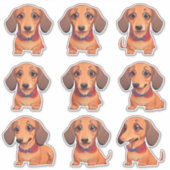 Niedliche Dackel Emoji Dog Stickers Aufkleber (Vorderseite)