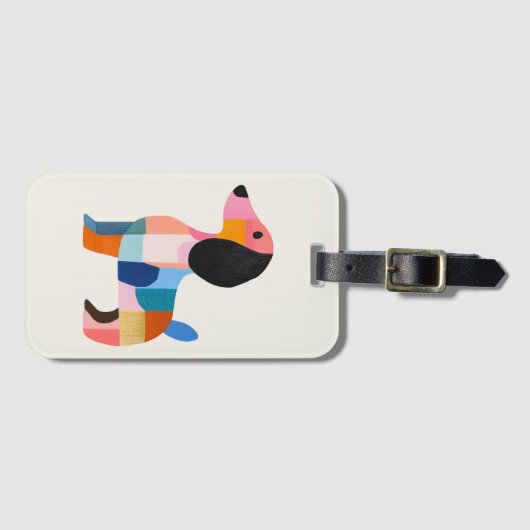 Niedliche Dackel - Farbblock-Gepäckmarke Gepäckanhänger (Vorderseite (Horizontal))