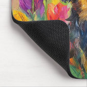 Niedliche Dackel Farbenfrohe Tulips Malerei Mousepad (Ecke)