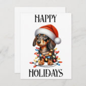 Niedliche Dackel Feiertagskarte (Vorne/Hinten)