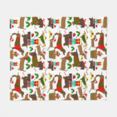 Niedliche Dackel Fleecedecke (Vorderseite (Horizontal))