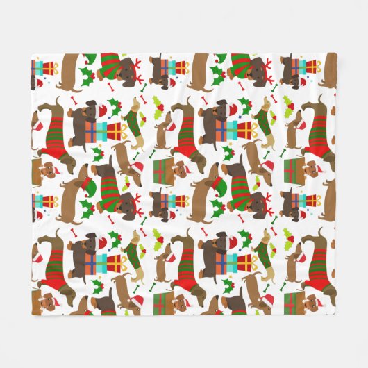 Niedliche Dackel Fleecedecke (Vorderseite (Horizontal))
