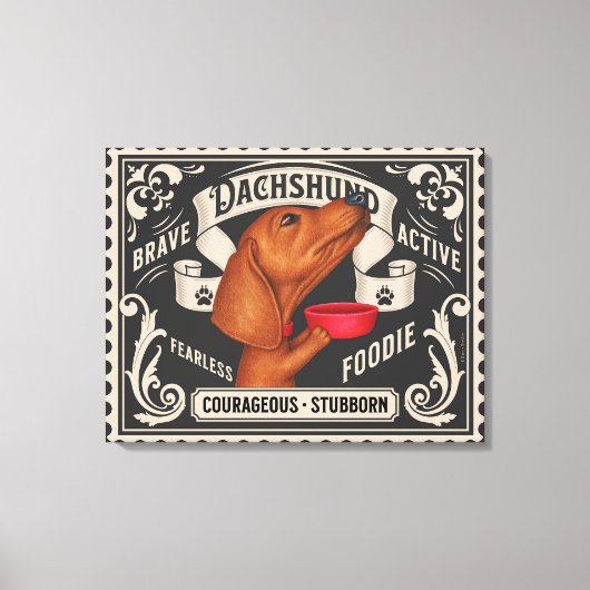Niedliche Dackel für Lebensmittel Leinwanddruck (Vorderseite)