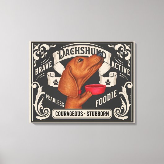 Niedliche Dackel für Lebensmittel Leinwanddruck (Vorderseite)