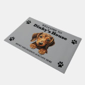 Niedliche Dackel Fußmatte (Schrägansicht)