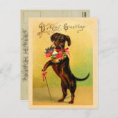 Niedliche Dackel Geburtstagskarte Postkarte (Vorne/Hinten)
