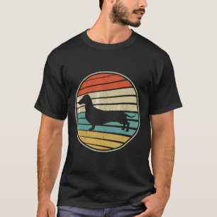 Niedliche Dackel Geschenk Retro Vintag 70er 80er D T-Shirt