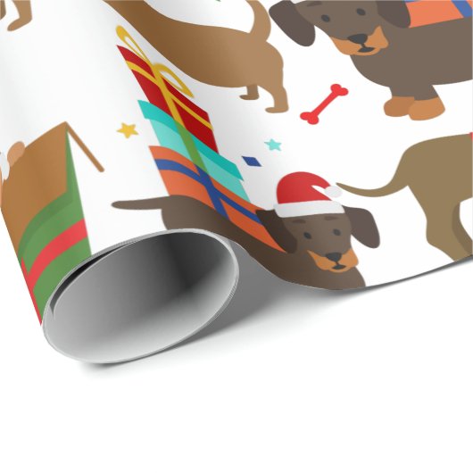 Niedliche Dackel Geschenkpapier (Rolleneckpunkt)