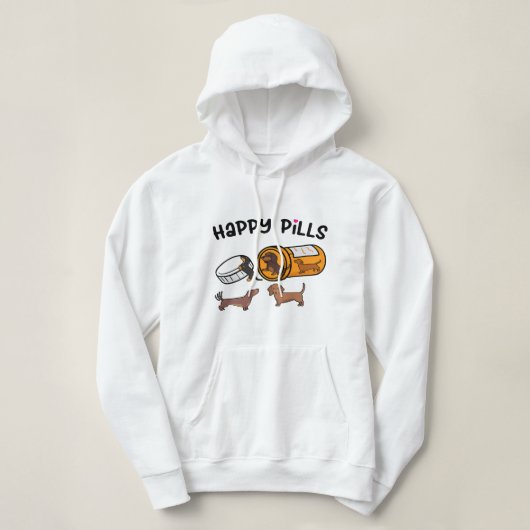 Niedliche Dackel glückliche Pillen Funny Weiner Do Hoodie (Design vorne)