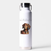 Niedliche Dackel' Gram's Walking Buddy personalisi Trinkflasche (Vorne)