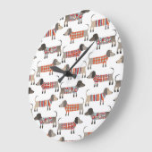 Niedliche Dackel Große Wanduhr (Winkel)