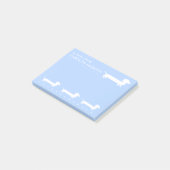 Niedliche Dackel hellblaue Farben Post-it Klebezettel (angewinkelt)