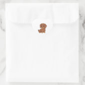 Niedliche Dackel Herz-Aufkleber (Tasche)
