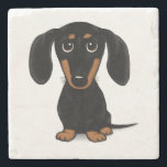 Niedliche Dackel Hund aus Schwarz und Tan Dackel Steinuntersetzer<br><div class="desc">Dackel Black and Tan. Der Untersetzer der niedlichen Dackel Hundeliebhaber.</div>
