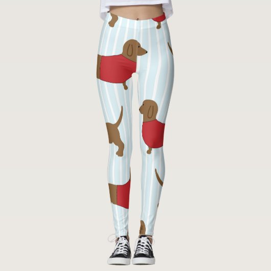 Niedliche Dackel Hund drucken Leggings (Vorderseite)
