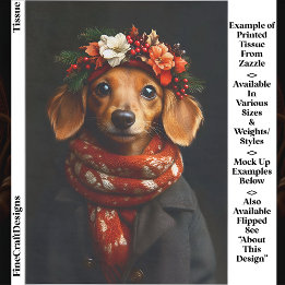 Niedliche Dackel Hund in festem Scarf ED9L Decoupa Seidenpapier