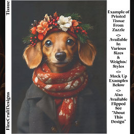 Niedliche Dackel Hund in festem Scarf ED9R Decoupa Seidenpapier