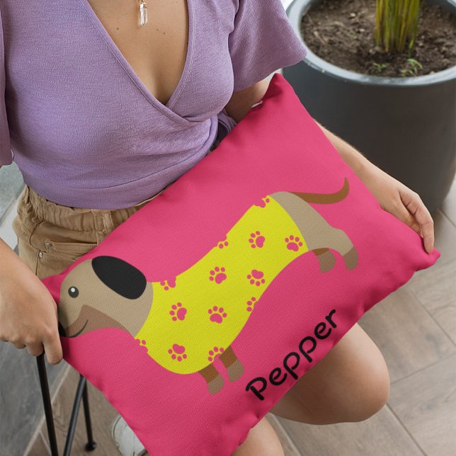 Niedliche Dackel Hund Lover Foto Funny Dekokissen (Von Creator hochgeladen)