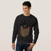 Niedliche Dackel Hund Lover Leopard Dackel Halbe Sweatshirt (Vorne ganz)