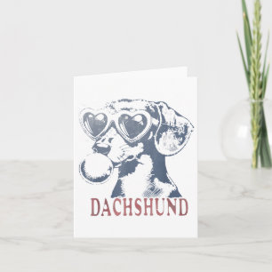 Niedliche Dackel Hund mit Gummi aus Herzglas Karte