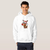 Niedliche Dackel Hund Rudolph Cartoon Hoodie (Vorne ganz)