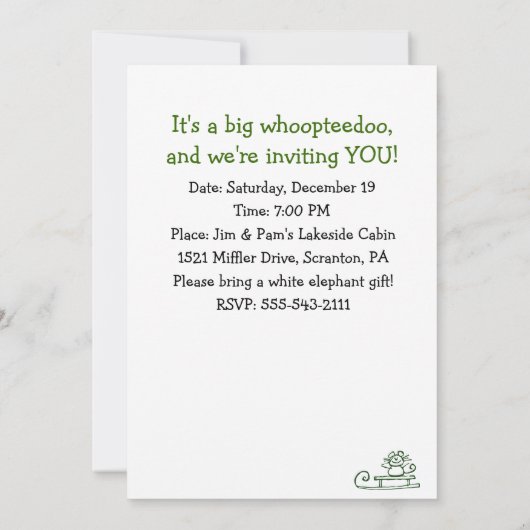 Niedliche Dackel Hund Weihnachten Party Einladung (Rückseite)