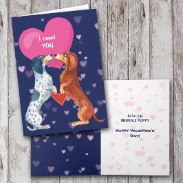 Niedliche Dackel Hunde in der Liebe Valentin Feiertagskarte