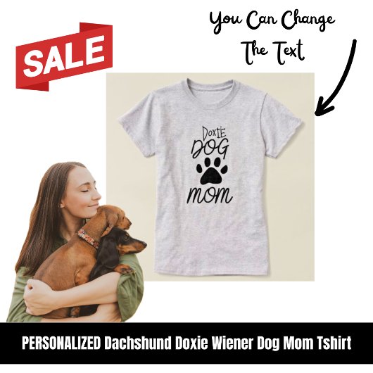 Niedliche Dackel Hunde Mama Paw T-Shirt