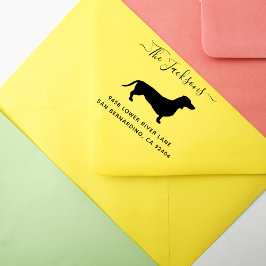 Niedliche Dackel Hunde Rücksendeadresse Gummistempel