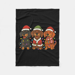 Niedliche Dackel Hunde Weihnachten Weihnachten Wei Fleecedecke